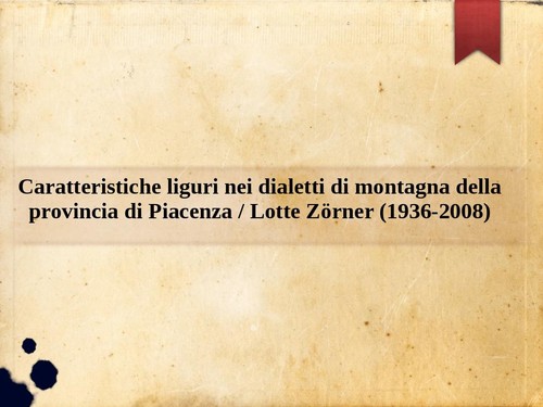 Caratteristiche liguri nei
